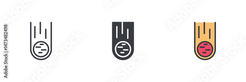 Meteoroid or asteroid different style icon set