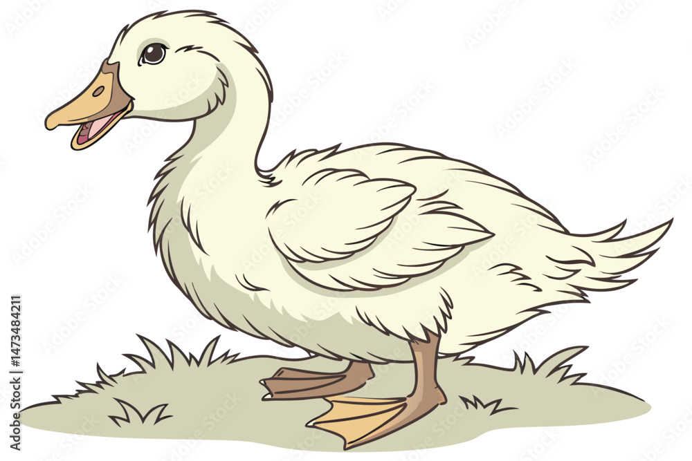 Fototapeta premium 67 a duck, a white duck, a cute duck, a happy duck, a fluffy duck, a farm animal, a domestic fowl, a waterfowl, white duck, detailed duck, realistic duck, highly detailed duck, photorealistic duck, 8k