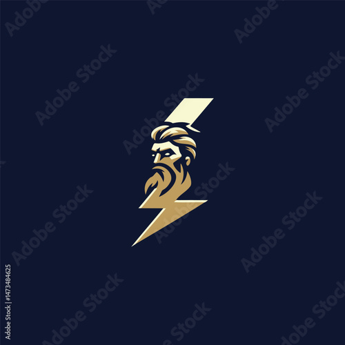 Zeus god thunderbolt logo