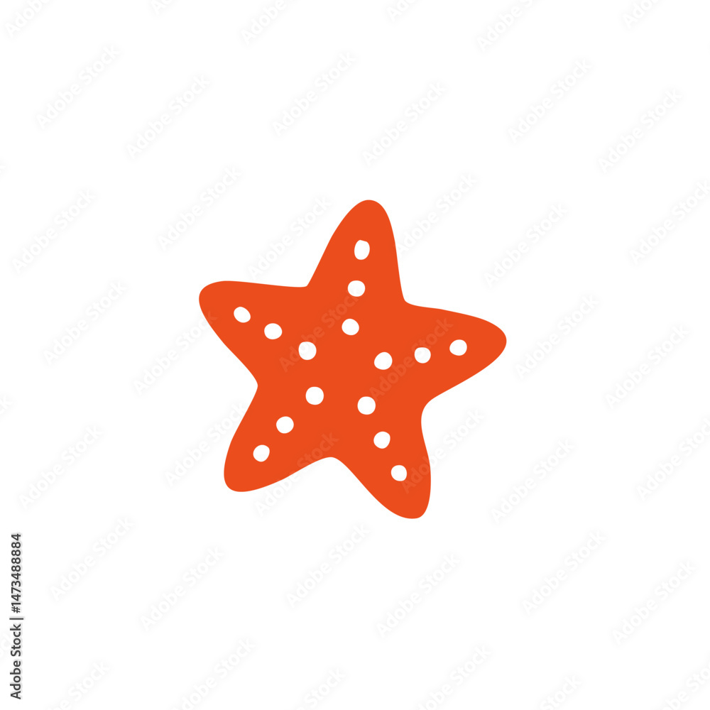 Obraz premium Simple orange starfish with white dots