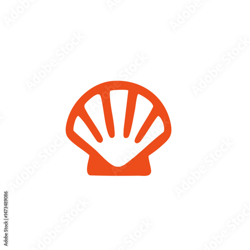 Simple orange seashell graphic