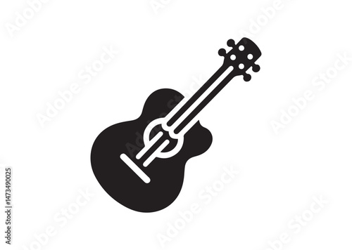 Guitar Icon, Guitar Silhouette Vector