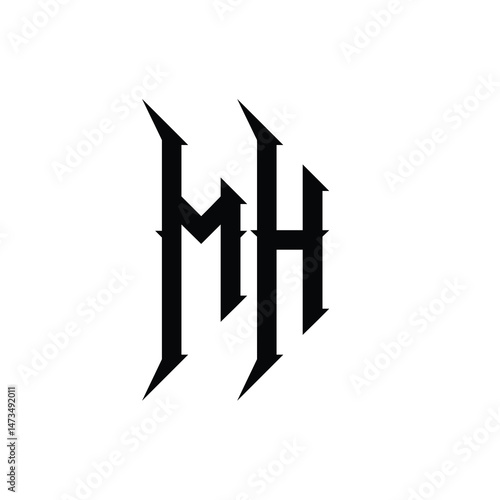 MH monogram logo design letter text name symbol monochrome logotype alphabet character simple logo
