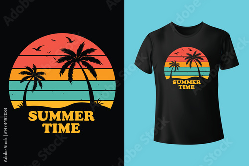 summer typography slogan text, Vector graphic for t-shirt prints, book cover ,posters and other uses