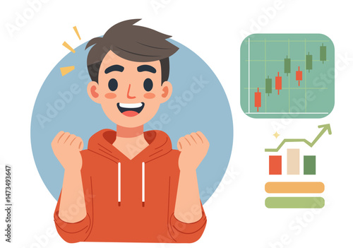 Stock buyers rejoice as green bar chart rises