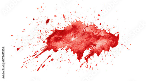 blood stains on a white clothes, cutout isolated white background