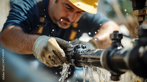 Wallpaper Mural Worker Repairing a Leaking Pipe Torontodigital.ca