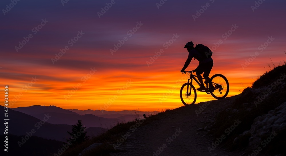 Mountain Biker at Sunset Mountain Biker at Sunset