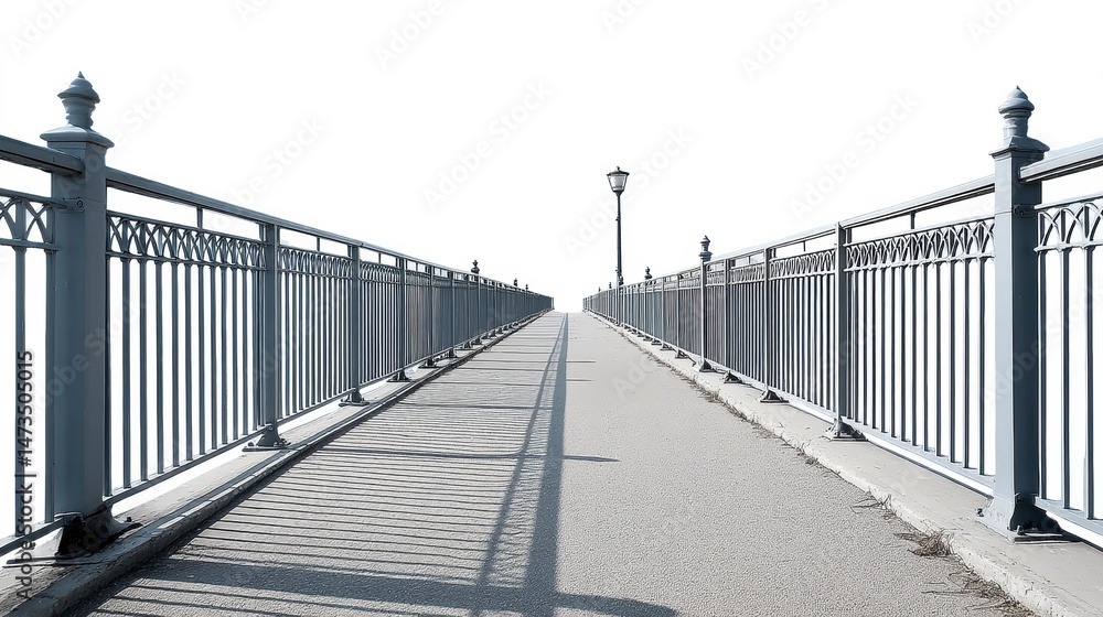 Obraz premium Long Pier Pathway Foggy Winter Day Coastal Scene Photography