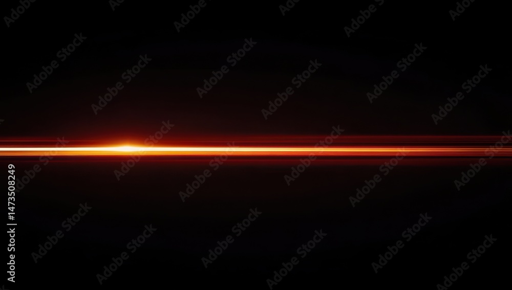 Fototapeta premium Horizontal light streak across a dark background