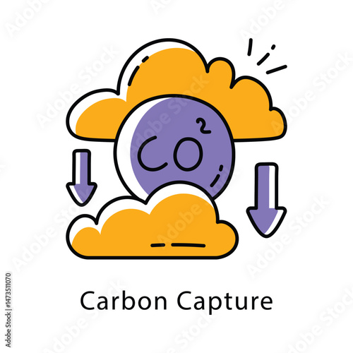 Carbon Capture Filled Outline icon. EPS 10 File