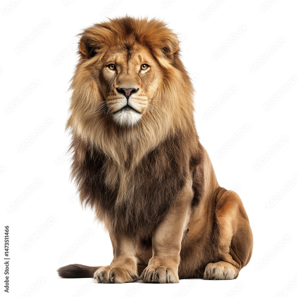 Majestic Lion Portrait: A Symbol of Untamed Power and Beauty , isolated on white background png Majestic Lion Portrait: A Symbol of Untamed Power and Beauty , isolated on white background png