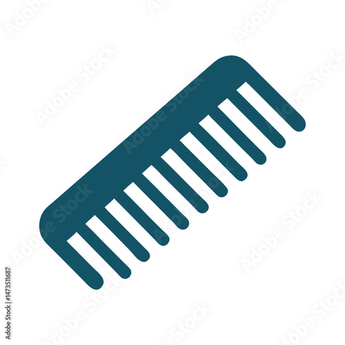 Wide Tooth Comb Hair Tool Icon Design