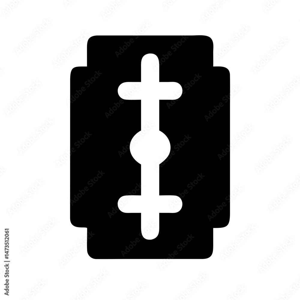 Fototapeta premium Razor Blade Sharp Grooming Tool Icon Design