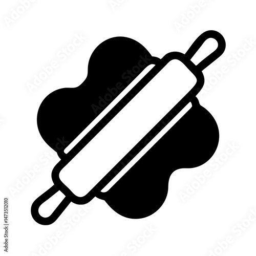 Rolling Dough Pin Baking Tool Icon Design