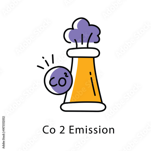 Co 2 Emission Filled Outline icon. EPS 10 File