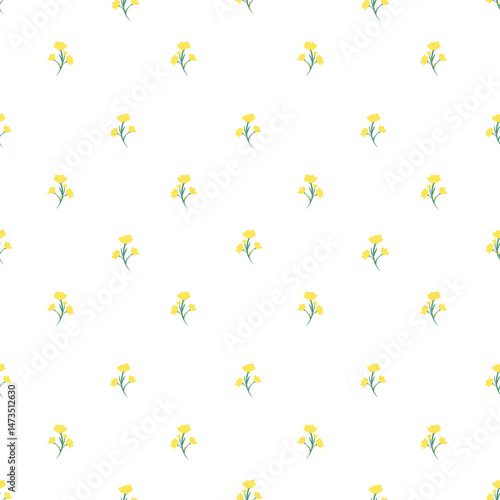 seamless floral pattern with yellow flowers 