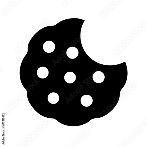 Chocolate Chip Cookie Snack Icon Design