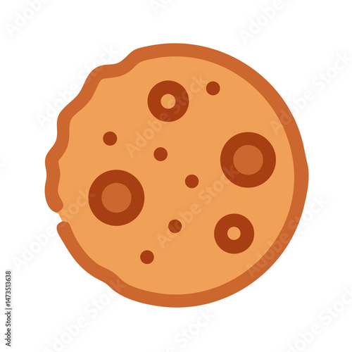 Chocolate Chip Cookie Snack Icon Design