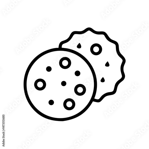 Chocolate Chip Cookie Snack Icon Design