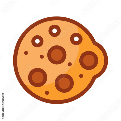 Chocolate Chip Cookie Snack Icon Design