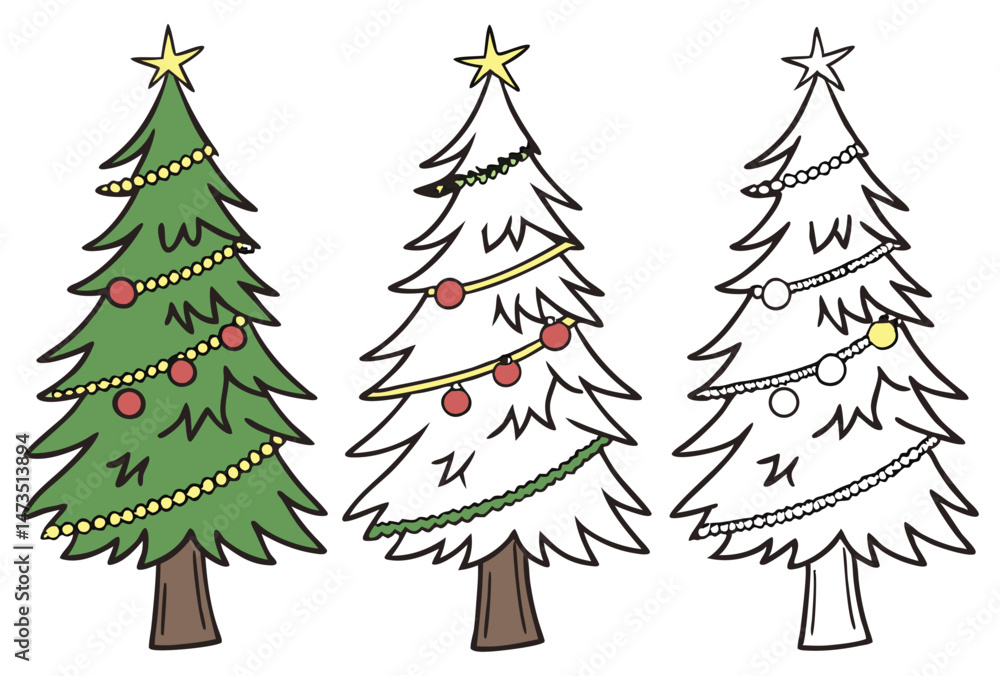 Fototapeta premium Christmas tree trio