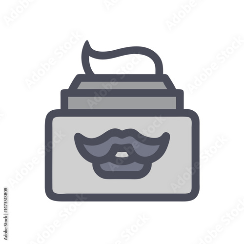 Beard Wax Container Styling Icon Design