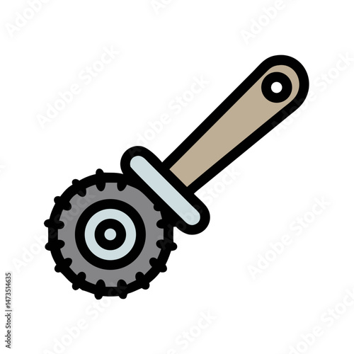 Pasta Cutter Wheel Kitchen Tool Icon Design