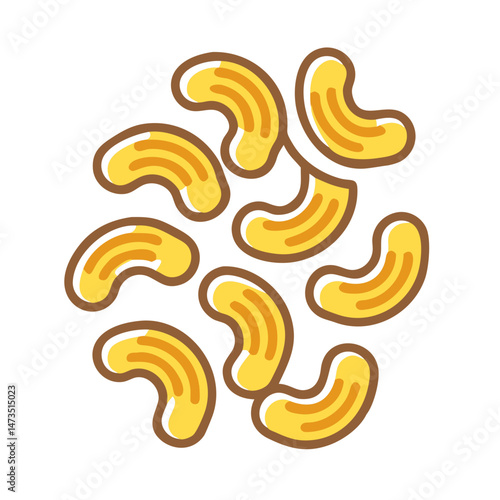 Macaroni Pasta Shape Food Icon Design