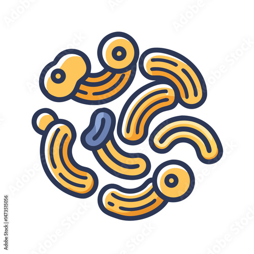 Macaroni Pasta Shape Food Icon Design