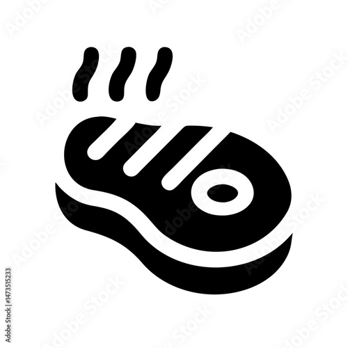 Grilled Steak on Plate Icon Design