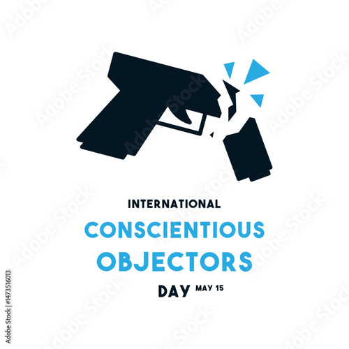 International Conscientious Objectors Day. May 15. White background. Flat design vector.