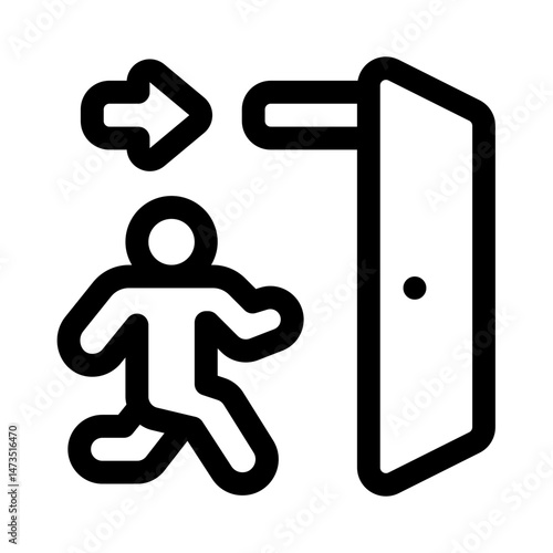 Emergency Exit Line Icon. Single icon, line vector icon