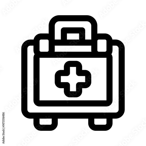 First Aid Kit Line Icon. Single icon, line vector icon