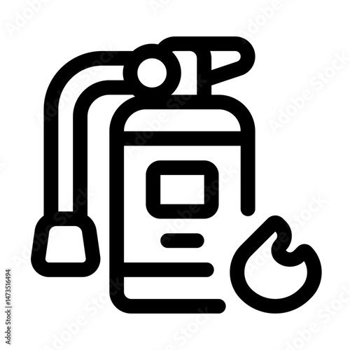 Fire Extinguisher Line Icon. Single icon, line vector icon
