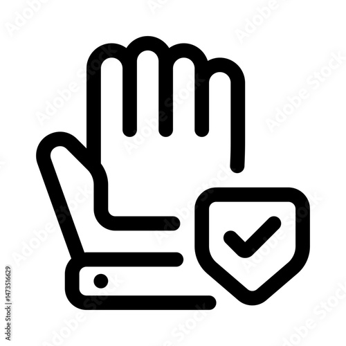 Safety Glove Line Icon. Single icon, line vector icon