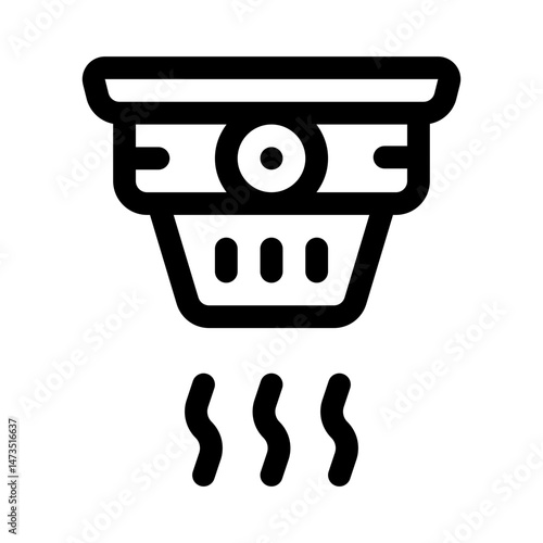 Smoke Detector Line Icon. Single icon, line vector icon