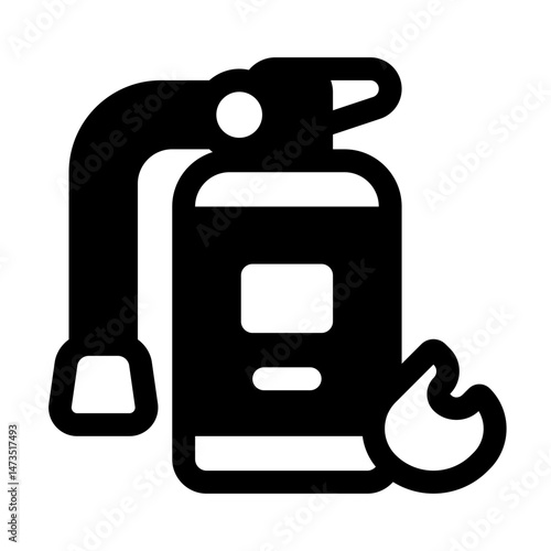 Fire Extinguisher Glyph Icon. Single icon, glyph vector icon