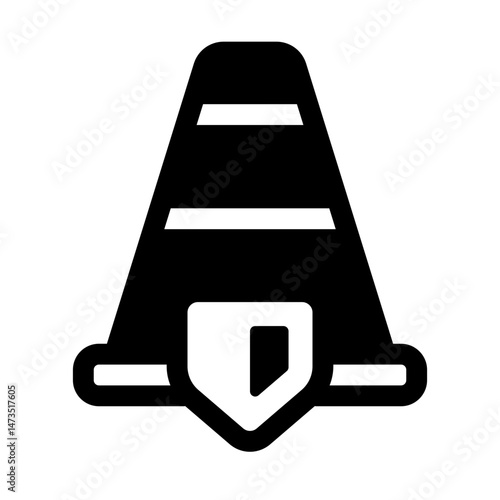 Safety Cone Glyph Icon. Single icon, glyph vector icon