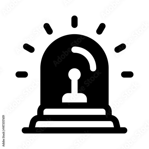 Safety Alarm Glyph Icon. Single icon, glyph vector icon