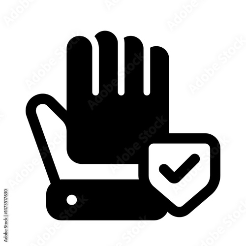 Safety Glove Glyph Icon. Single icon, glyph vector icon