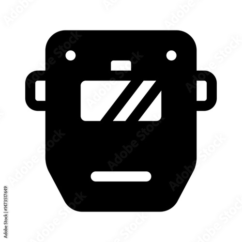 Welding Mask Glyph Icon. Single icon, glyph vector icon