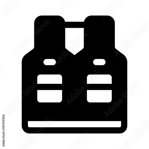 Vest Glyph Icon. Single icon, glyph vector icon