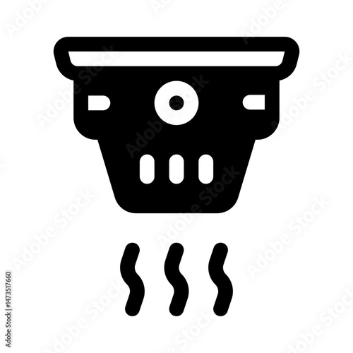 Smoke Detector Glyph Icon. Single icon, glyph vector icon	
