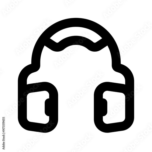 Hearing Protection Simple Line Icon. Single icon, line vector icon
