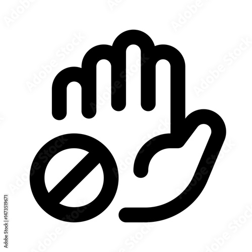 No Entry Simple Line Icon. Single icon, line vector icon