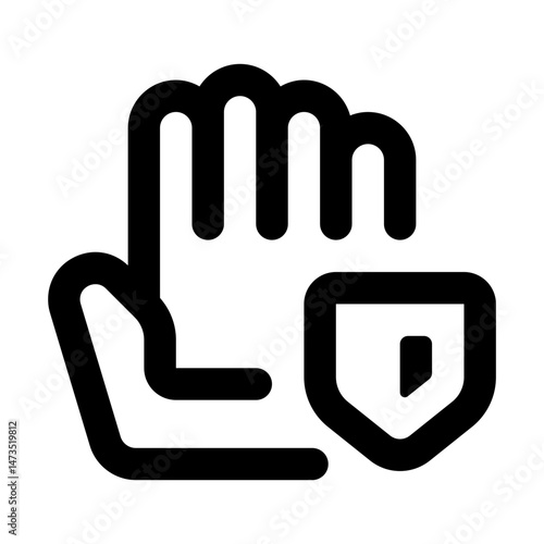 Safety Glove Simple Line Icon. Single icon, line vector icon	