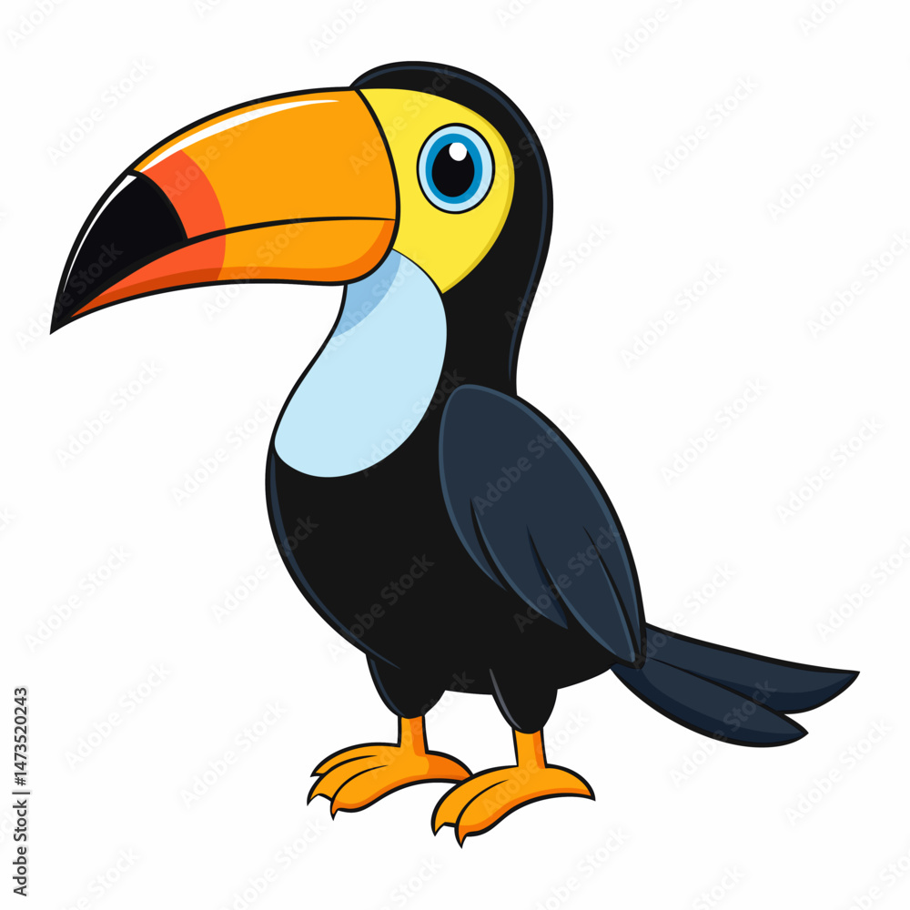 Naklejka premium toucan bird vector illustration