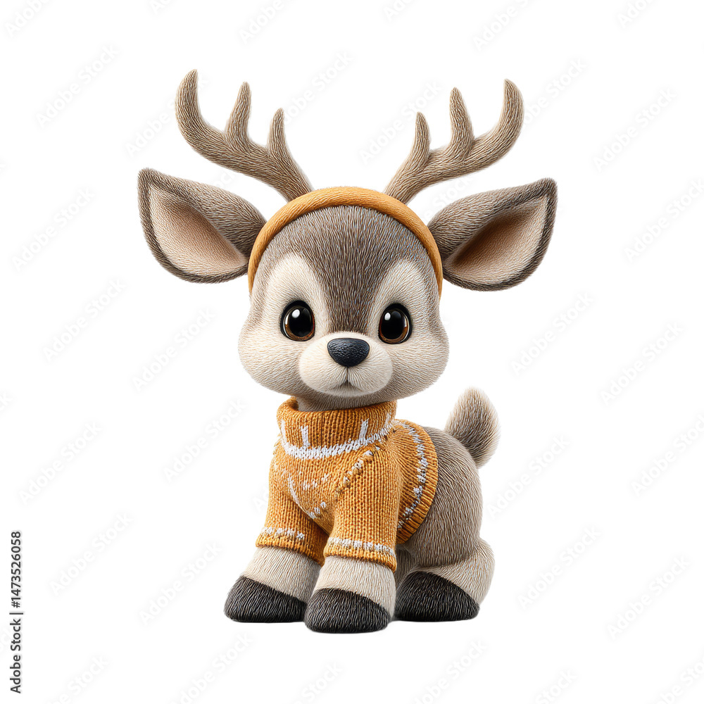 Charming Stuffed Deer Dressed in a Cozy Sweater Perfect for Kids of All Ages and Collectors of Adorable Plush Toys and Home Decor Charming Stuffed Deer Dressed in a Cozy Sweater Perfect for Kids of All Ages and Collectors of Adorable Plush Toys and Home Decor