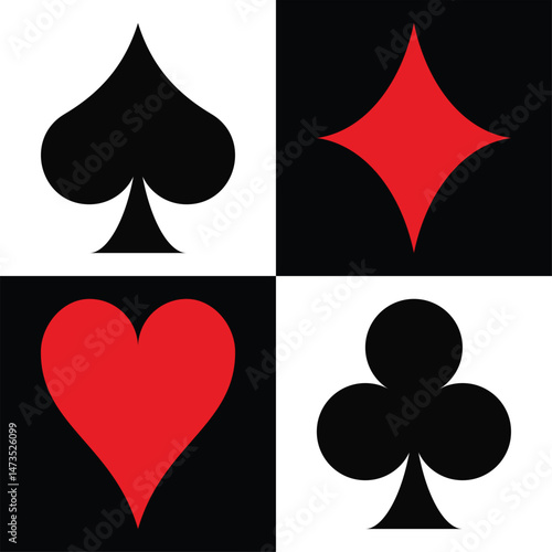 Card suits icon, playing cards vector illustration